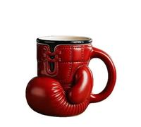 WangSong Tasse à café avec gants de boxe, « Drink Like a Fighter » - 355 ml - Motif gants de boxe 3D - Rouge - Pour boxeurs, hommes, amis, papas et amateurs de boxe