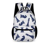 Wangsxing Sac À Dos D'école Pour Adolescents Échecs Bleus Cartable Scolaire Pour Garçon Et 32x15x43cm