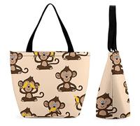 Wangsxing Sac À Main Shopping Femme Mignon Singe Sac Cabas Fourre Sac À Bandoulière Portefeuilles 28.5x18x32.5cm
