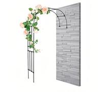 WANGTIAN Arche de Jardin, Arche à rosiers Demi-Arche, Support pour Plantes grimpantes, 120/150/180/210/240/280 cm de Large, 240 cm de Haut, tonnelle de Jardin pour Balcon, terrasse, Jardin (Noir, 210