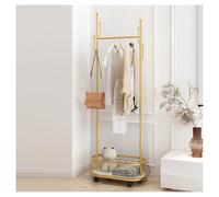 WANGTIAN Porte-Manteau sur Pied, Porte-Manteau autoportant, Porte-Manteau d'entrée en Fer avec roulettes, Cintre avec Filet inférieur, Gain de Place pour Chambre, Couloir, entrée, Bureau (Blanc, 100