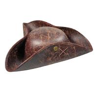 WANGWANG Chapeau de pirate marron pour adulte, accessoire médiéval à trois pointes, accessoire de costume de pirate pour fête à thème pirate, cosplay, carnaval