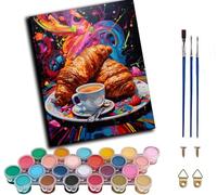 WANGWANGMIAO Kit de peinture par numéros pour Adulte débutants,Croissant Rhapsodie Couleur DIY Peinture Acrylique Pour la Décoration de la Maison 40x50cm,avec cadre