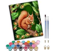 WANGWANGMIAO Kit de peinture par numéros pour Adulte débutants,écureuil noisette DIY Peinture Acrylique Pour la Décoration de la Maison 40x50cm,sans cadre