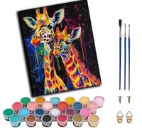 WANGWANGMIAO Peinture au Numero pour Adulte -Baiser de girafe au néon -40x50 cm - DIY Painting by Numbers numéro Décorations Muraux de Maison Chambre Cadeaux Peints à la Main,sans cadre