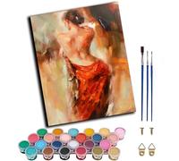 WANGWANGMIAO Peinture au Numero pour Adulte,Danseuse écarlate de retour Peinture Acrylique Numéro avec Pinceaux, Loisirs Manuelle Cadeaux Décoration, 40x50cm,avec cadre