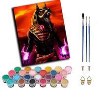 WANGWANGMIAO Peinture Numero Adulte -Anubis dieu mort pyramides égyptiennes pharaon -Peinture par Numero Adulte, Kits de Peinture au Numéro pour Décoration Maison et Cadeau 40x50cm,sans cadre