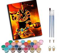 WANGWANGMIAO Peinture par Numéros pour Adulte,Anubis dieu mort pyramides égyptiennes pharaon Kits de Peinture au Numéro, Coloriage Par Numéro Pour La Décoration De La Maison (40x50 cm),sans cadre