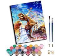 WANGWANGMIAO Peinture par Numéros pour Adulte,Aquarelle Centaure et Beauté DIY Peinture Acrylique pour débutants Facile sur Toile 40×50 cm avec peintures et pinceaux,sans cadre