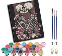 WANGWANGMIAO Peinture par Numéros pour Adulte,Baiser du crane DIY Peinture Acrylique pour Adultes Débutants Facile sur Toile 40×50 cm avec peintures et pinceaux,sans cadre
