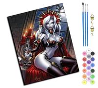 WANGXIAO Diy Peinture au Numero pour Adulte,Peinture à l'huile numéro Kit débutant peinture à l'huile Wall art,40X50Cm,Reine de la rose écarlate,sans cadre