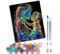 WANGXIAO Peinture Numero Adulte Kits de Peinture au Numéro Peinture par Numéros Pour la Décoration de la Maison,40x50cm,L'amour maternel de Starlight,sans cadre