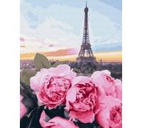 WANGXIAO Peinture Numero Adulte Kits de Peinture au Numéro Peinture par Numéros Pour la Décoration de la Maison,40x50cm,Pivoine rose de Paris,sans cadre