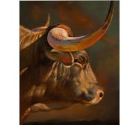 WANGXIAO Peinture Numero Adulte Kits,Kits de Peinture au Numéro,Peinture par Numéros Cadeau Pour la Décoration de la Maison 40x50cm,Animal Vache Drôle,sans cadre