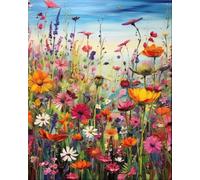WANGXIAO Peinture par Numéro Adulte,40x50cm,Diy Tableau Peindre par Nombre pour peindre,cadeaux peints à la main Home Decor,Champs de fleurs sauvages et de mauvaises herbes,sans cadre