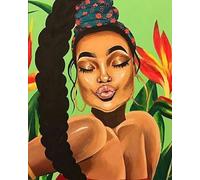WANGXIAO Peinture par Numéro Adulte,40x50cm,Diy Tableau Peindre par Nombre pour peindre,cadeaux peints à la main Home Decor,Beauté du foulard africain en bronze,sans cadre