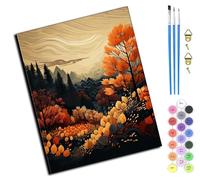 WANGXIAO Peinture par Numero Adulte,DIY Peinture à l'huile par Numéros,Artisanat avec Pinceaux Peintures Acryliques,Maison Cadeau,40x50cm,Tranquillité des montagnes en automne,sans cadre