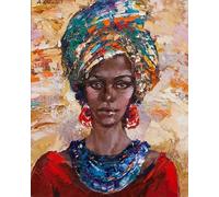 WANGXIAO Peinture par Numero Adulte,DIY Peinture à l'huile par Numéros,Artisanat avec Pinceaux Peintures Acryliques,Maison Cadeau,40x50cm,Beauté du foulard africain en bronze,sans cadre