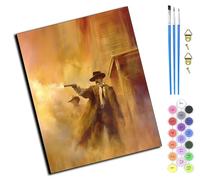 WANGXIAO Peinture par Numéro pour Adulte,Kit de Peinture à l'huile sur Toile Bricolage pour Débutants Avec Pinceau Pigment Acrylique,40x50cm,L'homme tueur de cow-boys,sans cadre