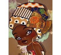 WANGXIAO Peinture par Numéros pour Adulte,DIY Paint by Numbers avec Peinture Acrylique pour Décoration de la Maison,40x50 cm,Beauté du foulard africain en bronze,sans cadre