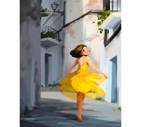 WANGXIAO Peinture par Numéros pour Adulte,DIY Peinture Acrylique pour débutants Facile sur Toile 40×50 cm avec peintures et pinceaux,petite fille animée,sans cadre