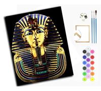 WANGXIAO Peinture par Numéros pour Adulte,Kits de Peinture au Numéro Avec Pinceaux Peinture de Dessin de Pigment Acrylique,Vloisirs Créatifs,40x50cm,Le pharaon égyptien Toutankhamon,avec cadre