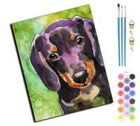WANGXIAO Peinture par Numéros pour Adulte,Kits de Peinture au Numéro,Avec Pinceaux Peinture de Pigment Acrylique,Créatifs Cadeau,40x50cm,Teckel, chien de berger, chien animal,sans cadre