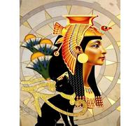 WANGXIAO Peinture par Numéros pour Adulte,Kits de Peinture au Numéro,Avec Pinceaux Peinture de Pigment Acrylique,Créatifs Cadeau,40x50cm,Cléopâtre Pyramide Pharaon,sans cadre