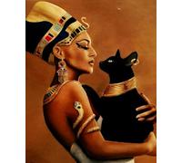 WANGXIAO Peinture par numéros pour Adultes débutants,kit de Peinture à l'huile sur Toile par numéro avec Peinture Acrylique pigmentée,40x50 cm,Cléopâtre Pyramide Pharaon,sans cadre