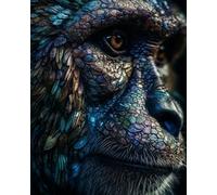 WANGXIAO Peinture par numéros pour adultes débutants,Peinture à l'huile à la main,Décoration de la maison,50 x 40 cm,Singe chimpanzé coloré,sans cadre