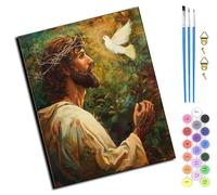WANGXIAO Peinture par numéros pour adultes débutants,Peinture à l'huile à la main,Décoration de la maison,50 x 40 cm,Le Saint-Esprit descend,sans cadre