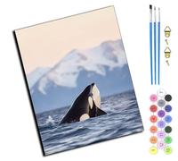 WANGXIAO Peinture par numéros pour adultes débutants,Peinture à l'huile à la main,Décoration de la maison,50 x 40 cm,Chant des baleines de Snow Mountain,sans cadre