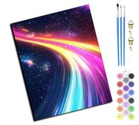WANGXIAO Peinture par numéros pour adultes,peinture à l'huile par numéros sur toile artisanat avec pinceaux peintures acryliques,40x50cm,Bande lumineuse Galaxy,sans cadre