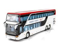 WANGXLGD 1/32 Échelle Double Decker Bus Modèle Tourist Coach Hybride Bus Alliage Véhicules Modèle De Voiture pour Cadeau d'anniversaire (B)