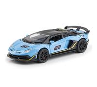 WANGXLGD Modèle réduit de Voiture à l'échelle 1:32, Compatible avec Lamborghini SVJ63, modèle réduit de Voiture en Alliage moulé sous Pression (Blue)