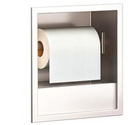 WANGXLGD Niche Murale pour Salle de Bain en Acier Inoxydable étanche avec Porte-Papier Toilette intégré Élégant Meuble de Rangement pour Salle de Bain à des Fins décoratives (White,17X23X12.5cm)