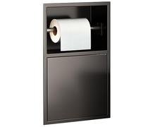 WANGXLGD Niche Murale pour Salle de Bain en Acier Inoxydable étanche avec Porte-Papier Toilette intégré Élégant Meuble de Rangement pour Salle de Bain à des Fins décoratives (Grey,20X38X12.5cm)