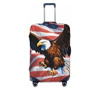 Wangxyozdp Housse de protection pour bagages de voyage Motif aigle avec drapeau américain 45,7 à 81,3 cm, Noir , S
