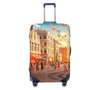 Wangxyozdp Housse de protection pour bagages de voyage Motif ville tourisme 45,7 à 81,3 cm, Noir , S