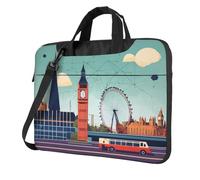 Wangxyozdp Sac à bandoulière pour ordinateur portable I Love London avec poche pour accessoires 13/14/15,6", Noir , 14 inch