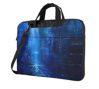 Wangxyozdp The Blue Binary Print Sac à bandoulière pour ordinateur portable avec poche pour accessoires 13/14/15,6", Noir , 15.6 inch