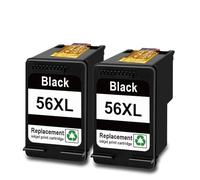 WANGYANFEIWH Cartouche d'encre à Jet d'encre Couleur H-*P56X57xl, Compatible avec d-ekjet, for copieur numérique p-htosmart, PSC for o-ficejet Fax(HP 56xl 2bk)