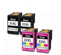 WANGYANFEIWH Couleur for Cartouche d'encre à Jet d'encre H-*P 21 22 XL for imprimante 3940 3920(HP 21xl 2bk 2 Color)