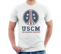 WANGYANGAN USCM Colonial Marines Aliens Men's T-Shirt T-Shirts à Manches Courtes(Small)
