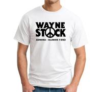 WANGYANGAN Wayne Stock White Yellow Black Red Mens Women T Shirt 100% Cotton Wayne's World Funny Slogan Novelty Geek Nerd Men's Top 10881 T-Shirts à Manches Courtes(Large)