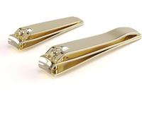 Wangyaohan Lot de 2 coupe-ongles en acier inoxydable pour adulte, petit cadeau, cadeau de Noël (doré)