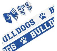 Wangyaohan Lot de 2 rubans de satin motif bouledogue 1,9 cm Bleu et blanc 4,6 m