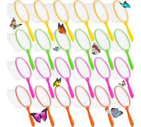Wangyaohan Lot de 24 filets papillon pour enfants - Collection d'insectes scientifiques - Outil d'observation de la nature