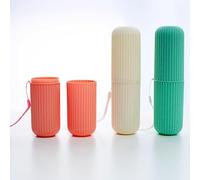 Wangyaohan Lot de 4 étuis de voyage pour brosse à dents - Porte-brosse à dents portable - Tasse de voyage multifonction