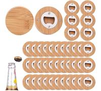 Wangyaohan Lot de 40 Bouteilles Magnétiques Rondes en Bois pour Bière, Autocollants Personnalisés de Réfrigérateur